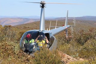 Ian Grivell (left) on remote work site